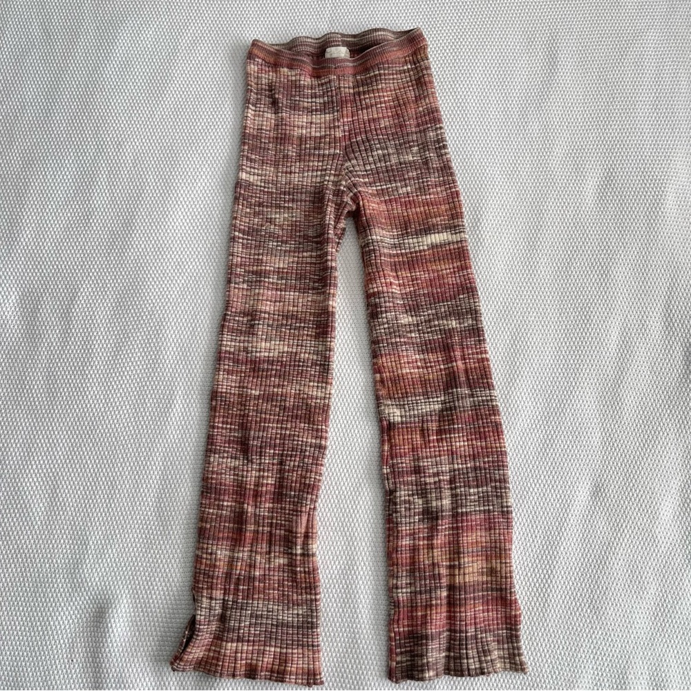 Rylee + Cru Girls Ribbed flare pants